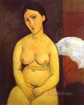 Amedeo Modigliani Painting - Desnudo sentado 1917 Amedeo Modigliani